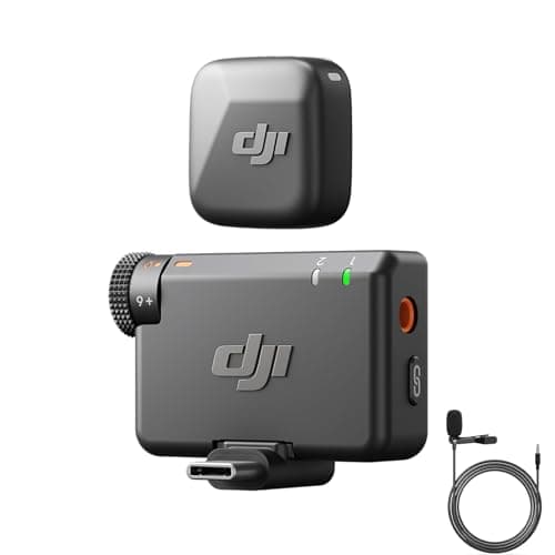 DJI Mic Mini (1 TX + 1 RX), Ultralight, Detail-Rich Audio, Noise Cancelling, Automatic Limiting, Wireless Microphone for Camera/iPhone/Android, Vlog, Streaming, 400m Transmission Black