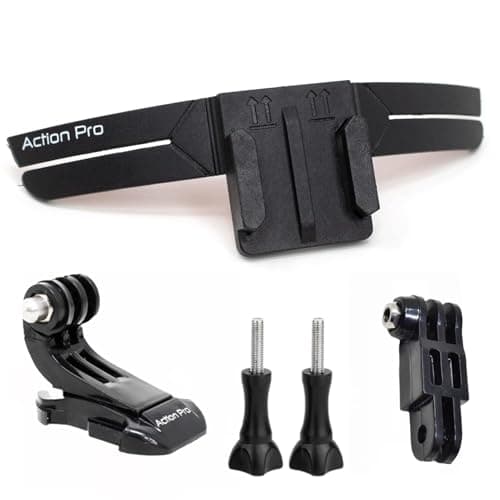 Action Pro Adjustable Helmet Chin Mount Strap Kit with Long Straight Joint, J Hook & Thumb Screws | Compatible with GoPro Hero 13/12/11/10/9/8/7/6/5/4, Insta360, SJCAM & DJI Osmo Action Cameras