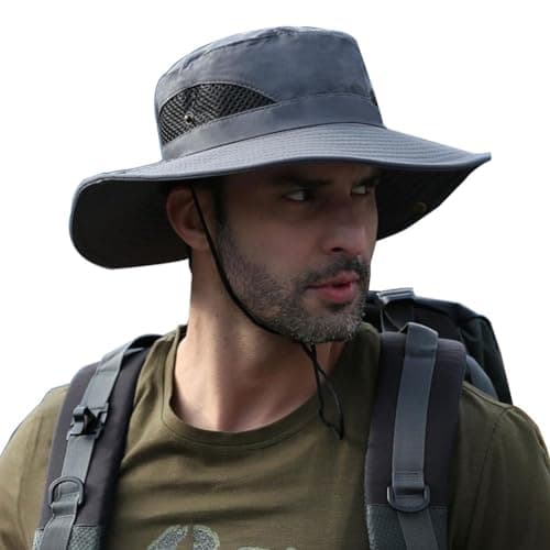 Sun Hat for Men, Wide Brim Summer Protection Cap, Round Cap for Men, Beach Fishing Hat for Hiking, Fishing, Gardning, Travel