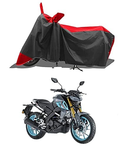 Nishi - Compatible With Yamaha Mt-15 Bike Cover With Waterproof & Dust Proof Premium Polyester Fabric (Redstripe) Vehicle Compatibility - Yamaha Mt-15 Universal