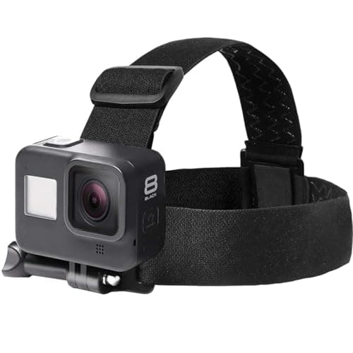 Head Strap Mount for gopro Hero 13/12 / 11/10 / 9/8 / 7/6 / 5/4 – Adjustable Head Belt with Action Camera Mount for POV Shooting, Compatible with DJI & Insta360